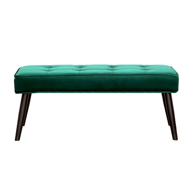 Kipp Velvet Upholstered Button Tufted Bench Ottoman