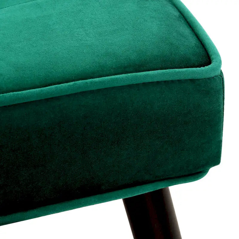 Kipp Velvet Upholstered Button Tufted Bench Ottoman