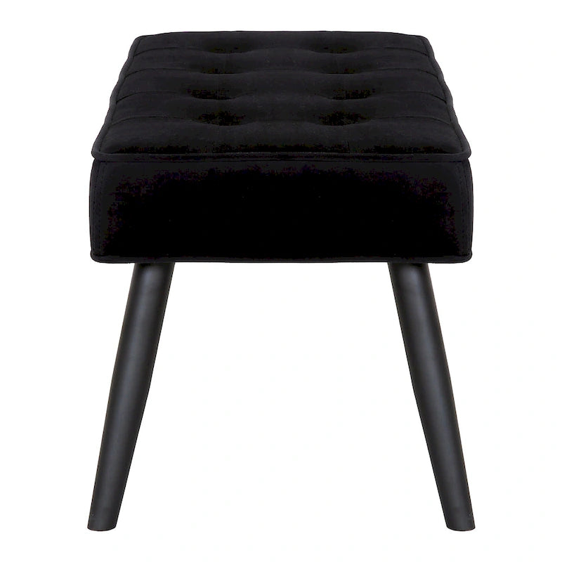 Kipp Velvet Upholstered Button Tufted Bench Ottoman