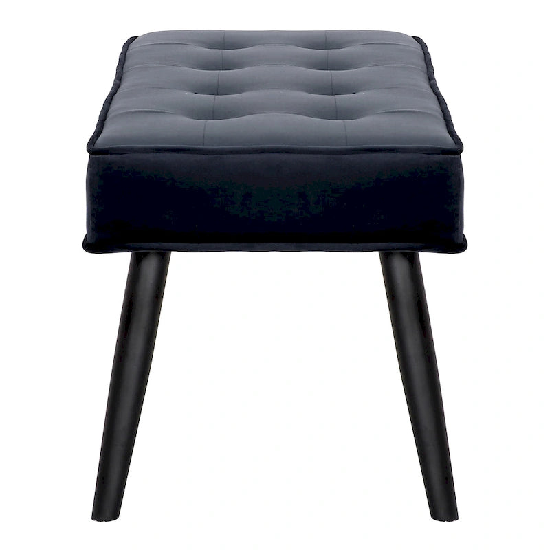Kipp Velvet Upholstered Button Tufted Bench Ottoman