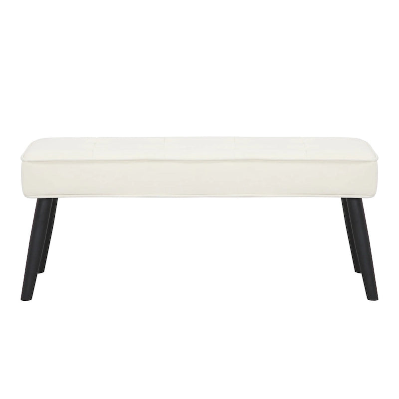 Kipp Velvet Upholstered Button Tufted Bench Ottoman