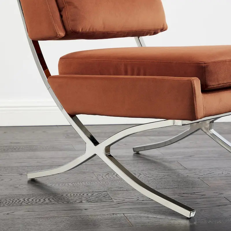 Velvet Armless Accent Chair with Button Tufted Back