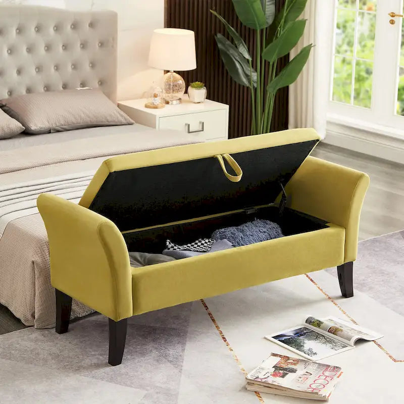 Aukfa Armed Storage Bench for Bedroom Entryway Living Room