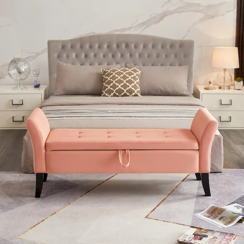 Aukfa Armed Storage Bench for Bedroom Entryway Living Room