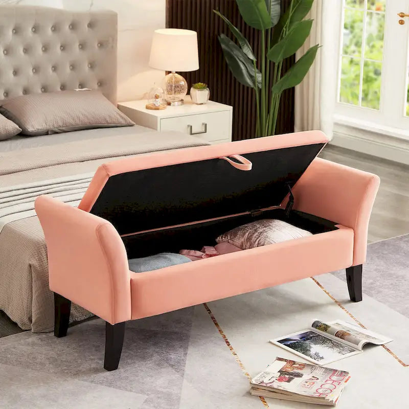 Aukfa Armed Storage Bench for Bedroom Entryway Living Room