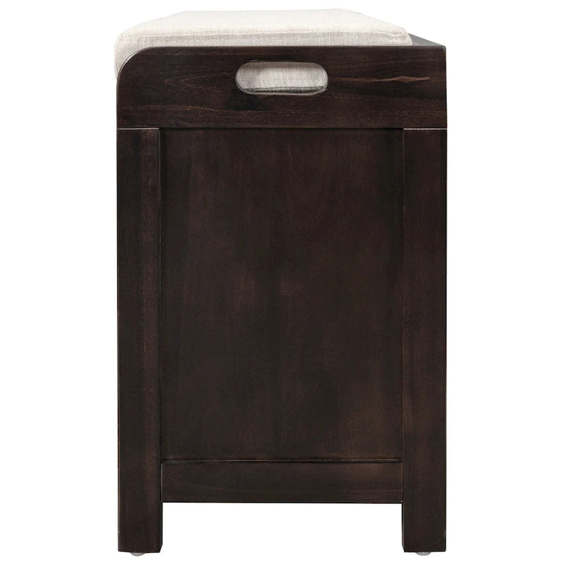 Storage Bench with Removable Basket and 2 Drawers, Removable Cushion