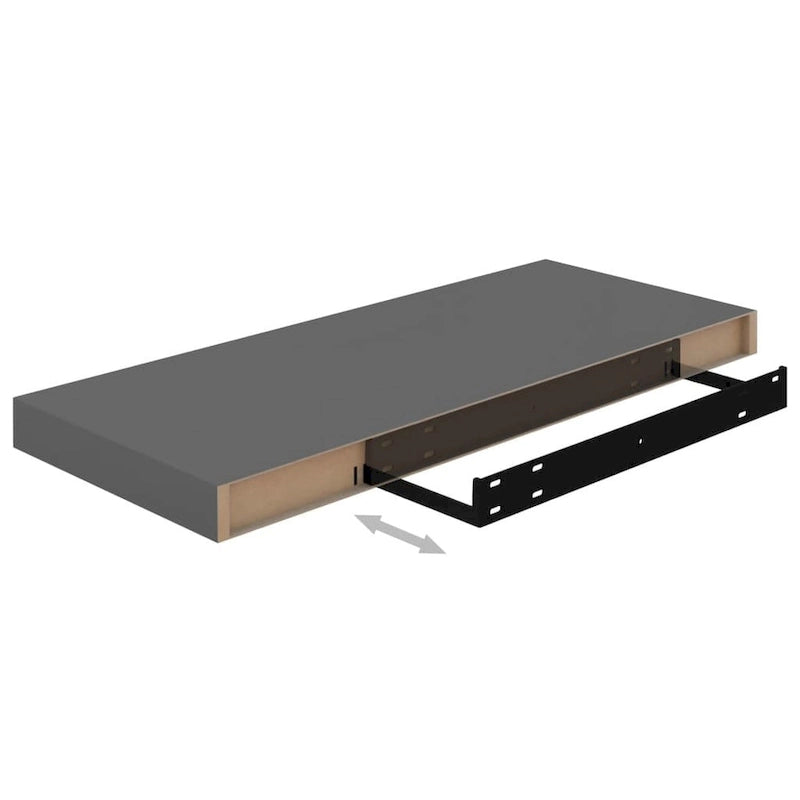 Floating Wall Shelves 2 pcs 23.6x9.3x1.5 MDF - 23.6 x 9.3 x 1.5 (L x W x H)