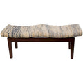 Wood Handmade Woven Bench - Brown - Roche River Decor - 17W x 47L x 18H