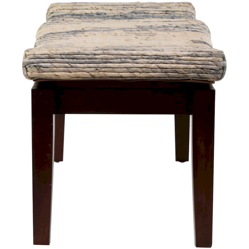 Wood Handmade Woven Bench - Brown - Roche River Decor - 17W x 47L x 18H