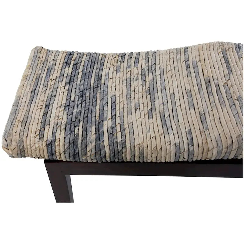 Wood Handmade Woven Bench - Brown - Roche River Decor - 17W x 47L x 18H