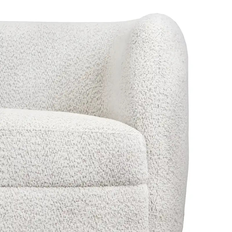 Modern Curved Arms Boucle Sofa with Kidney Style Seat