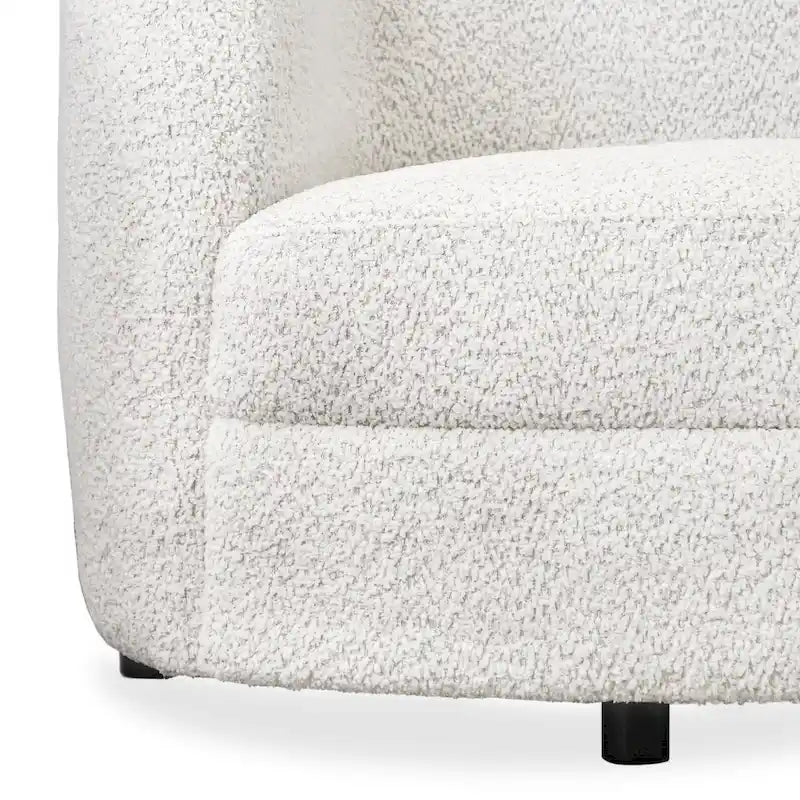 Modern Curved Arms Boucle Sofa with Kidney Style Seat