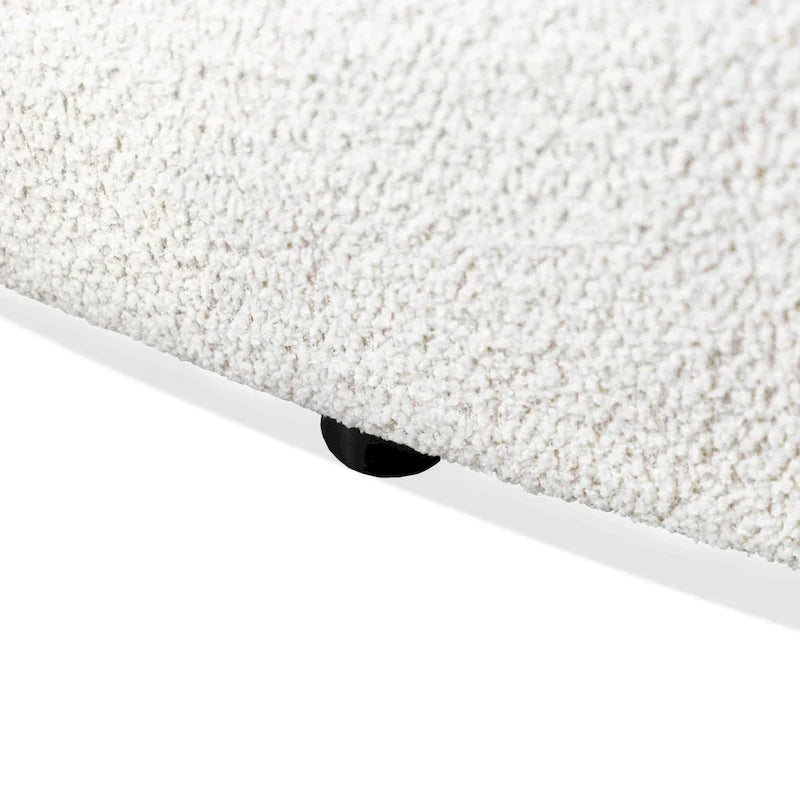 Modern Curved Arms Boucle Sofa with Kidney Style Seat