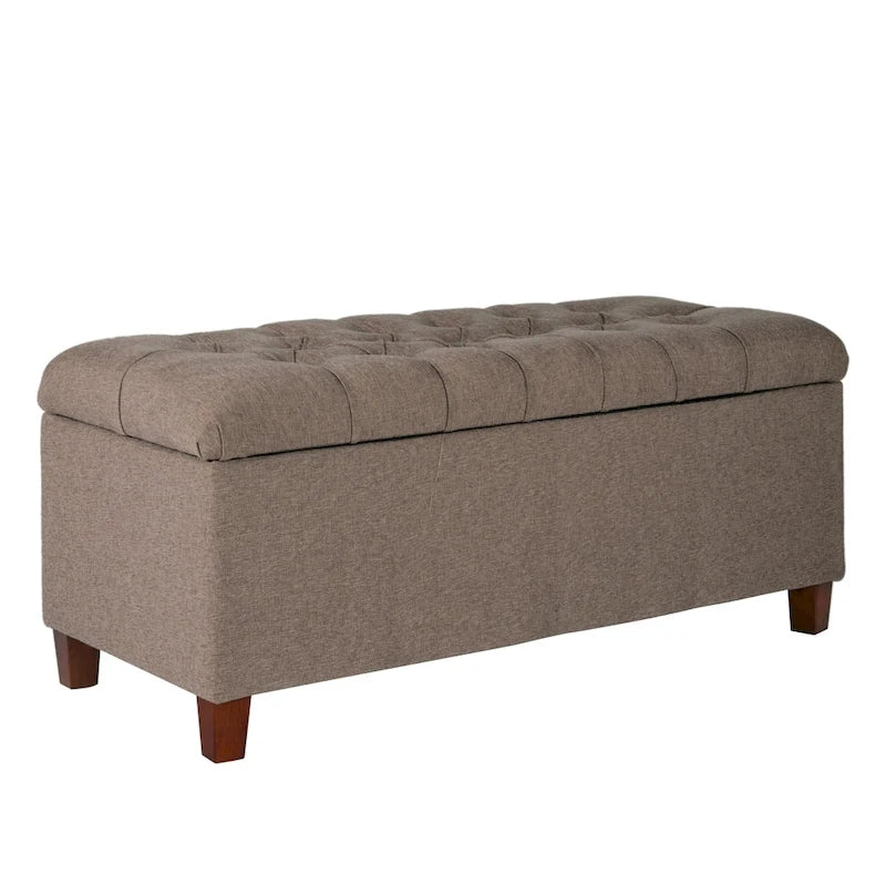 Porch & Den Charenton Brown Tufted Storage Bench