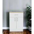 34 Light Oak and White Pantry Cabinet