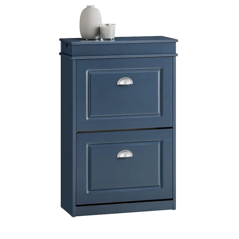SoBuy FSR78-W, White 2 Drawers Shoe Cabinet Shoe Rack Shoe Storage