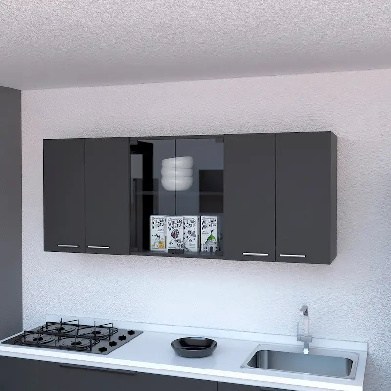 FM Furniture Yuma 150 Wall Cabinet, Two Close Cabinets