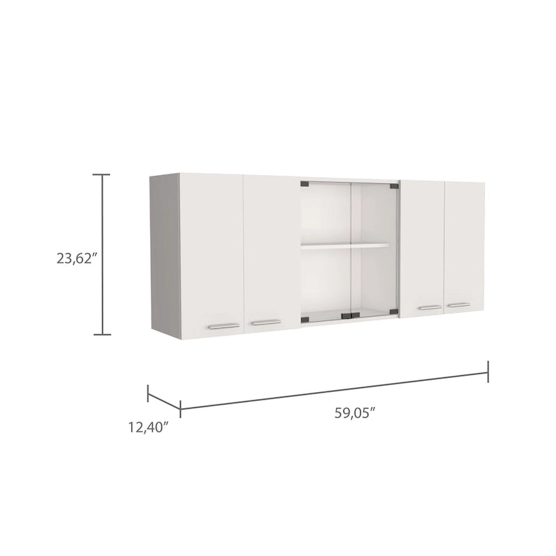 FM Furniture Yuma 150 Wall Cabinet, Two Close Cabinets