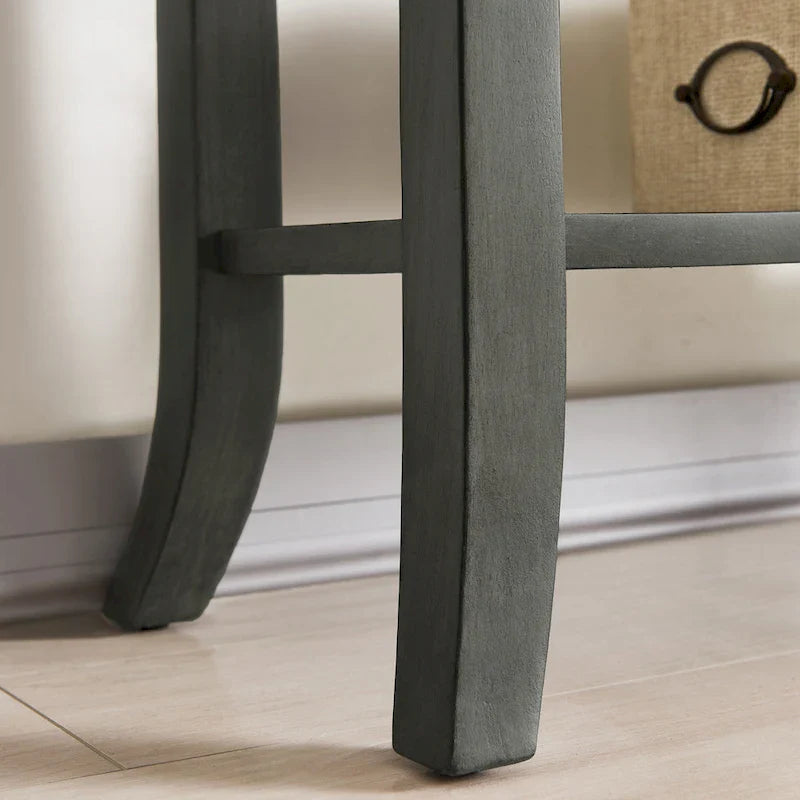 Smoke Gray Traditional Console Hall Stand with Tray Edge and Drawer