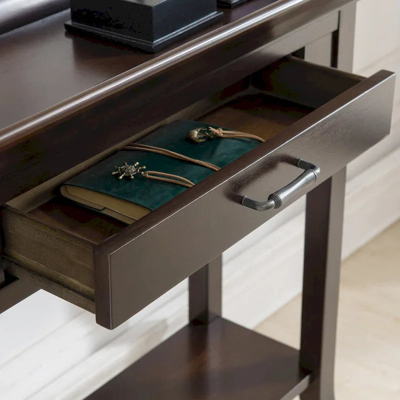Smoke Gray Traditional Console Hall Stand with Tray Edge and Drawer