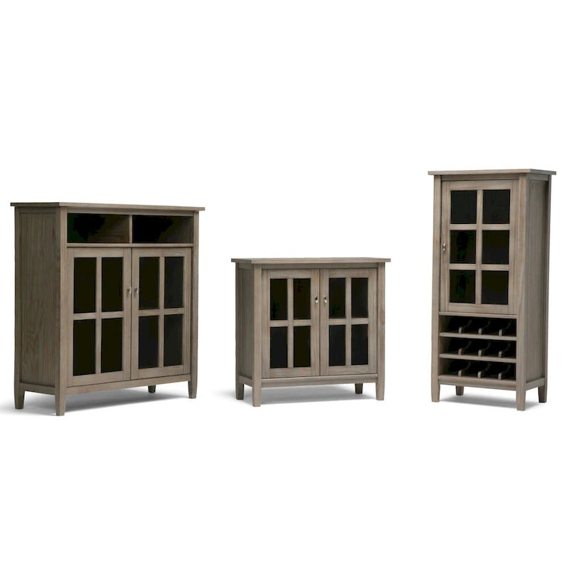 WYNDENHALL Norfolk SOLID WOOD 32 inch Wide Transitional Low Storage Cabinet - 32w x 14d x 31 h
