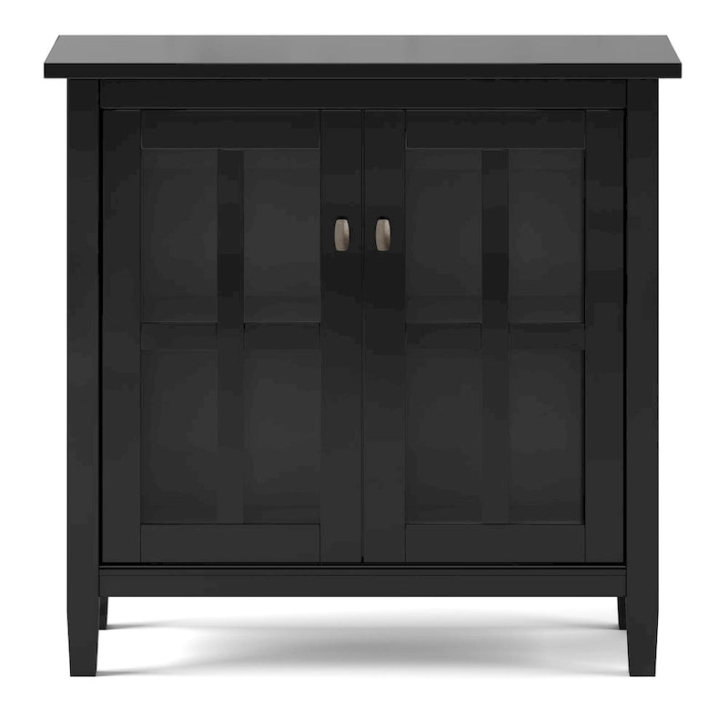 WYNDENHALL Norfolk SOLID WOOD 32 inch Wide Transitional Low Storage Cabinet - 32w x 14d x 31 h