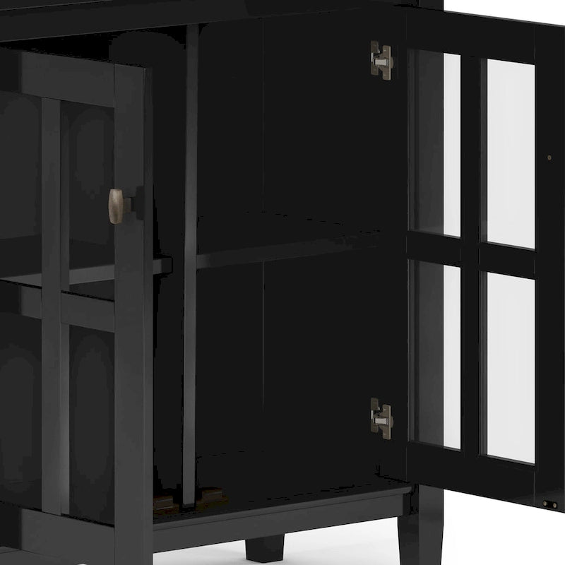 WYNDENHALL Norfolk SOLID WOOD 32 inch Wide Transitional Low Storage Cabinet - 32w x 14d x 31 h