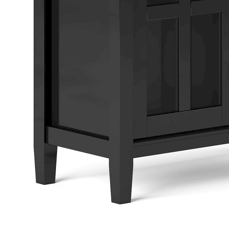 WYNDENHALL Norfolk SOLID WOOD 32 inch Wide Transitional Low Storage Cabinet - 32w x 14d x 31 h