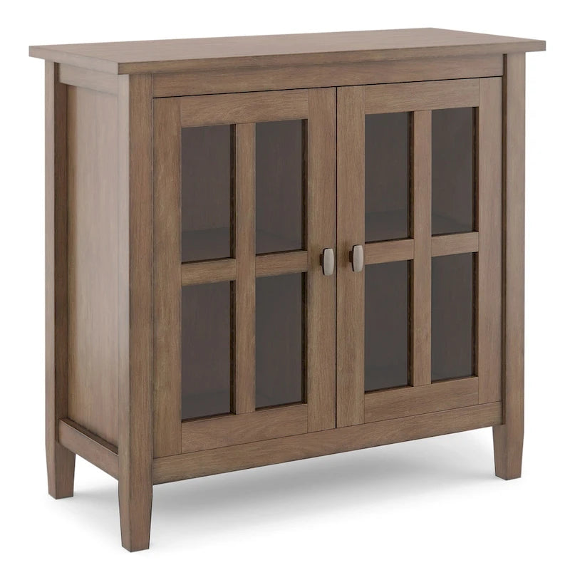 WYNDENHALL Norfolk SOLID WOOD 32 inch Wide Transitional Low Storage Cabinet - 32w x 14d x 31 h