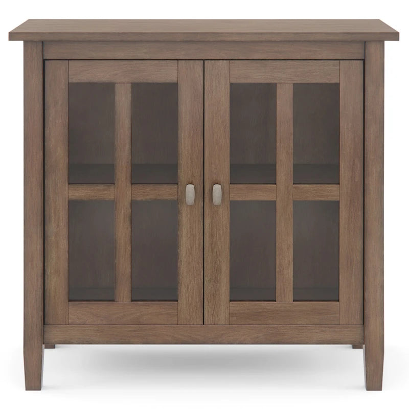 WYNDENHALL Norfolk SOLID WOOD 32 inch Wide Transitional Low Storage Cabinet - 32w x 14d x 31 h