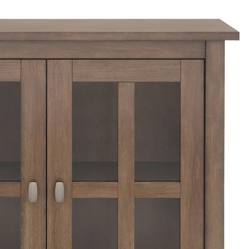 WYNDENHALL Norfolk SOLID WOOD 32 inch Wide Transitional Low Storage Cabinet - 32w x 14d x 31 h