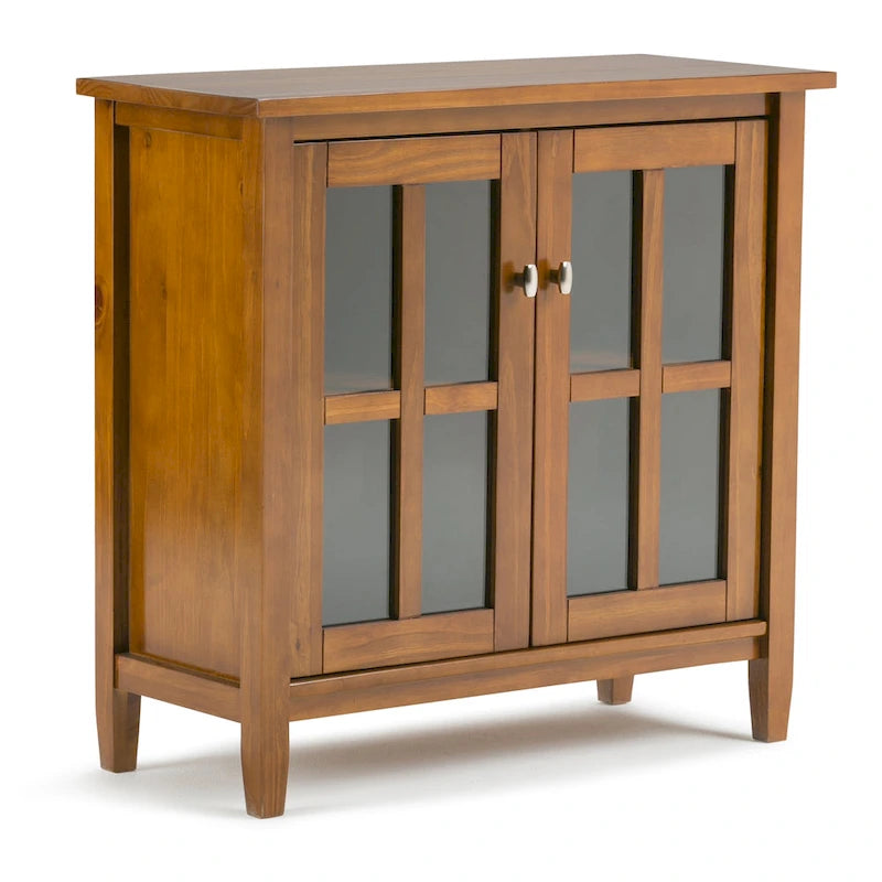 WYNDENHALL Norfolk SOLID WOOD 32 inch Wide Transitional Low Storage Cabinet - 32w x 14d x 31 h
