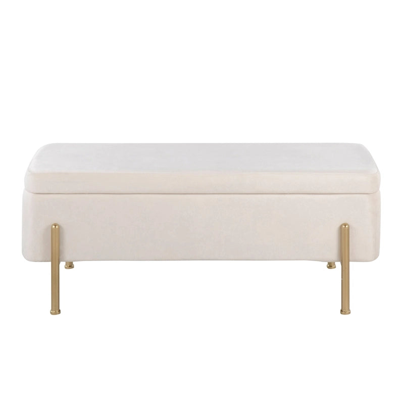 Silver Orchid Galotti Storage Bench with Flip-Top Lid