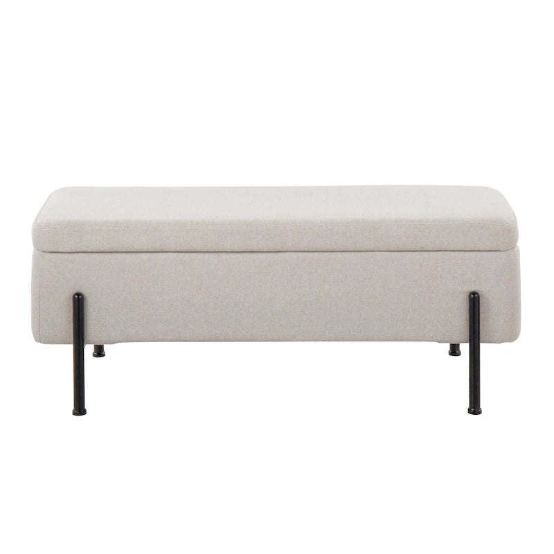 Silver Orchid Galotti Storage Bench with Flip-Top Lid