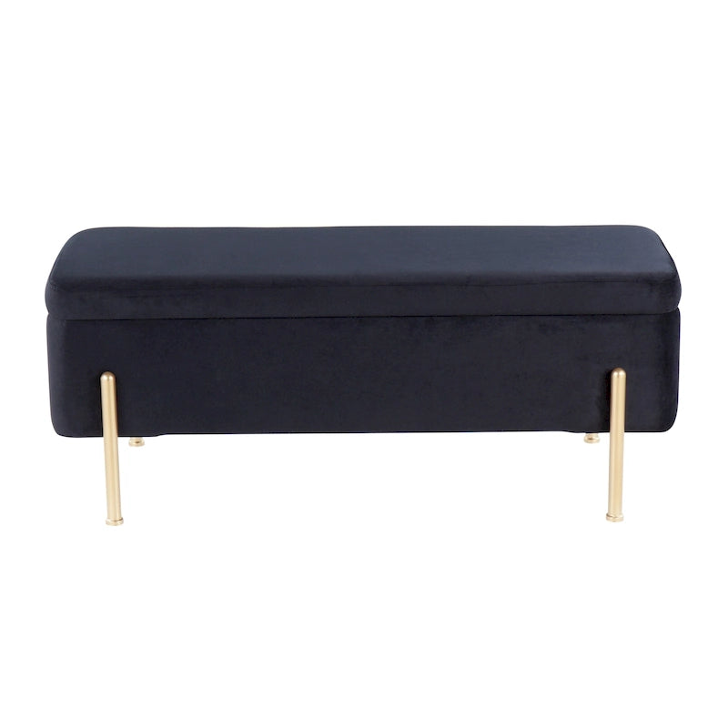 Silver Orchid Galotti Storage Bench with Flip-Top Lid