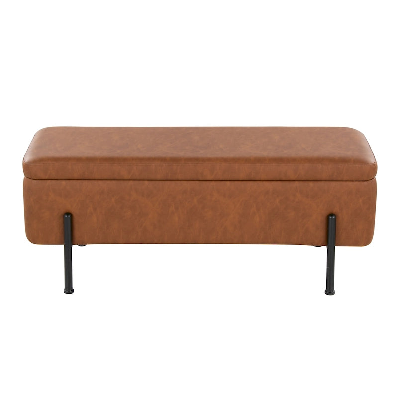 Silver Orchid Galotti Storage Bench with Flip-Top Lid