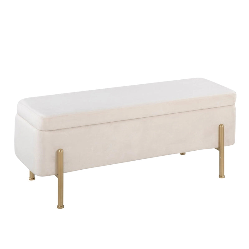 Silver Orchid Galotti Storage Bench with Flip-Top Lid