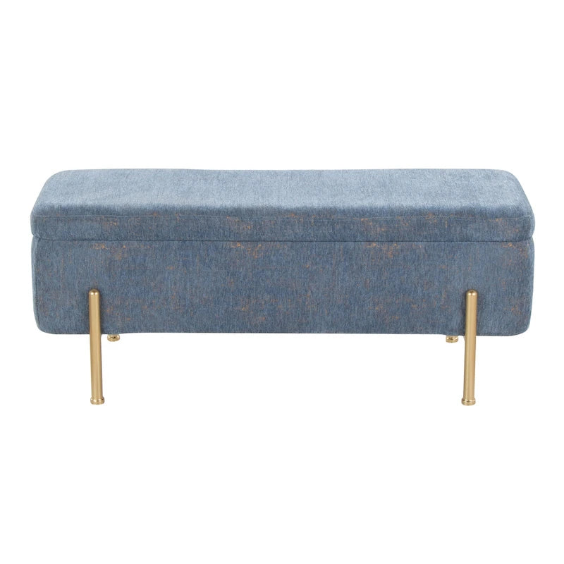 Silver Orchid Galotti Storage Bench with Flip-Top Lid