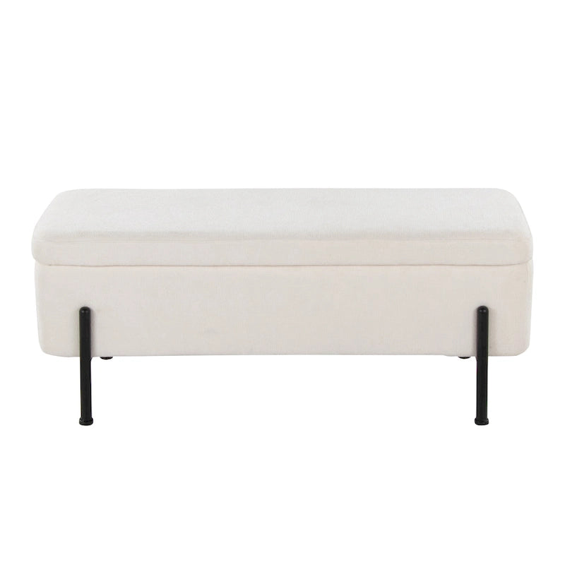 Silver Orchid Galotti Storage Bench with Flip-Top Lid
