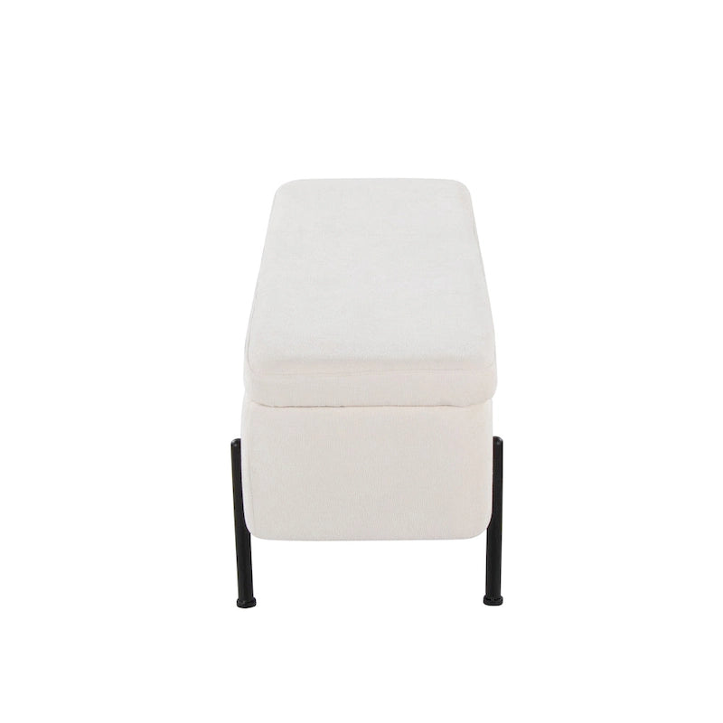 Silver Orchid Galotti Storage Bench with Flip-Top Lid