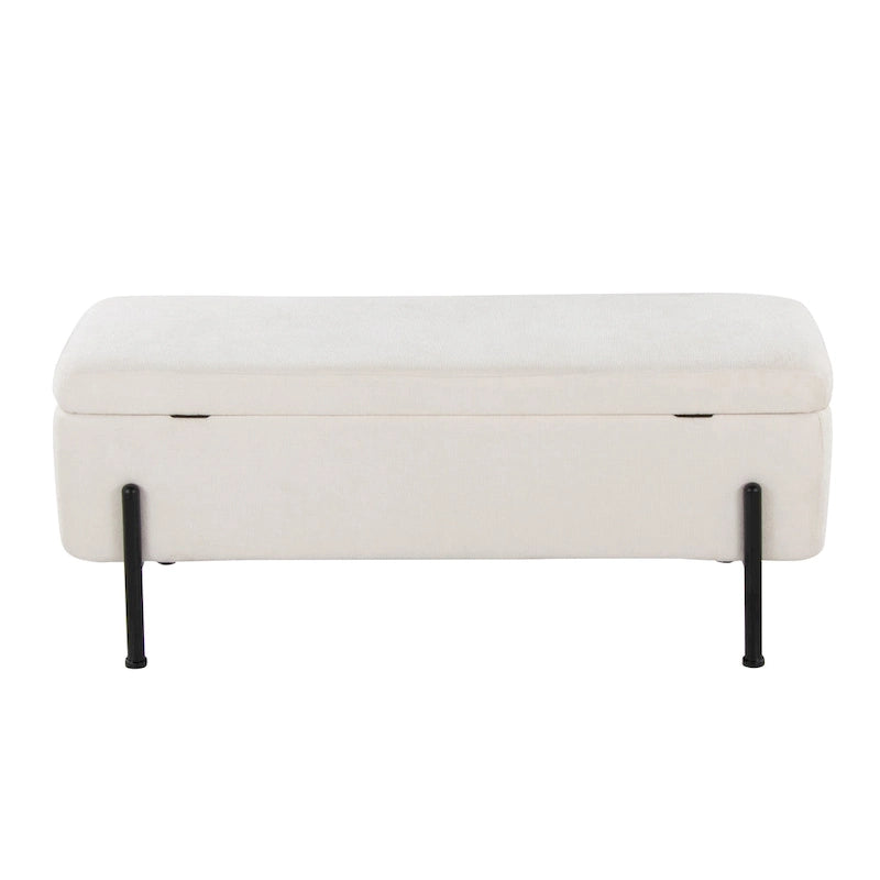 Silver Orchid Galotti Storage Bench with Flip-Top Lid