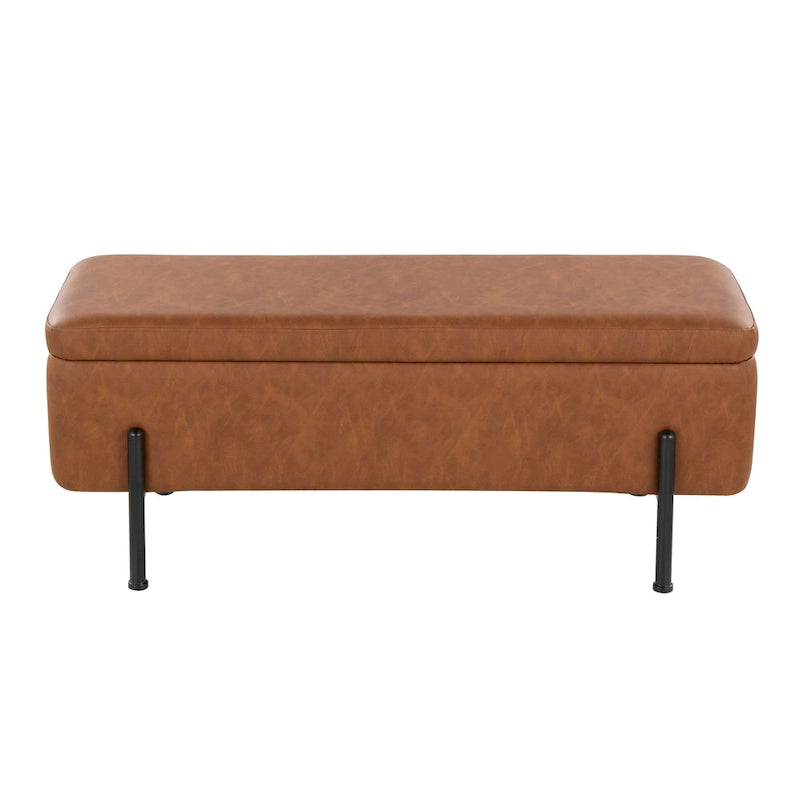 Silver Orchid Galotti Storage Bench with Flip-Top Lid