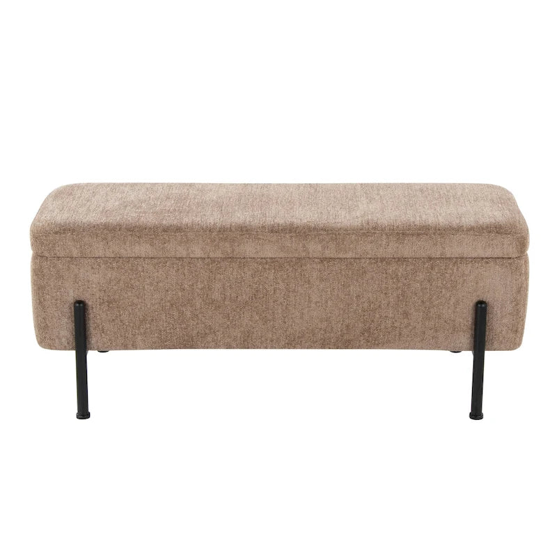 Silver Orchid Galotti Storage Bench with Flip-Top Lid