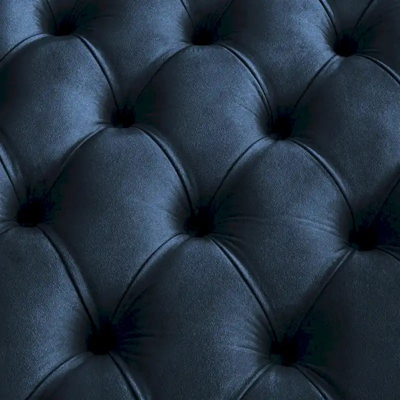 Gold Velvet Round Tufted Ottoman