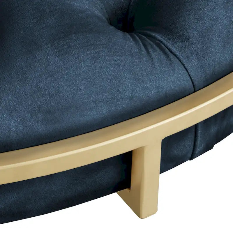 Gold Velvet Round Tufted Ottoman