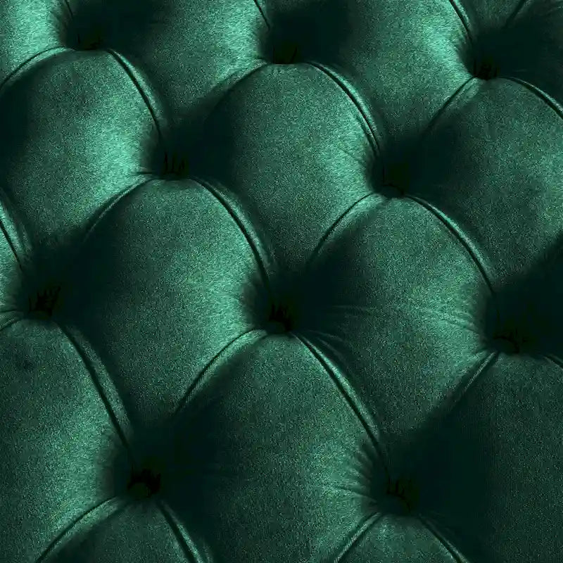 Gold Velvet Round Tufted Ottoman
