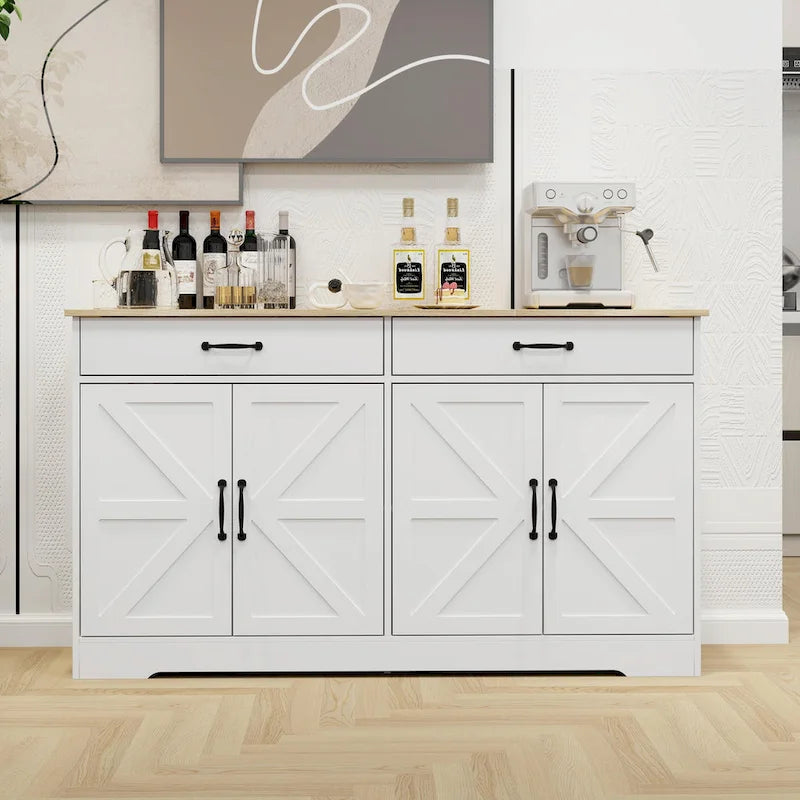55.91 Large Farmhouse Buffet Cabinet Storage Sideboard