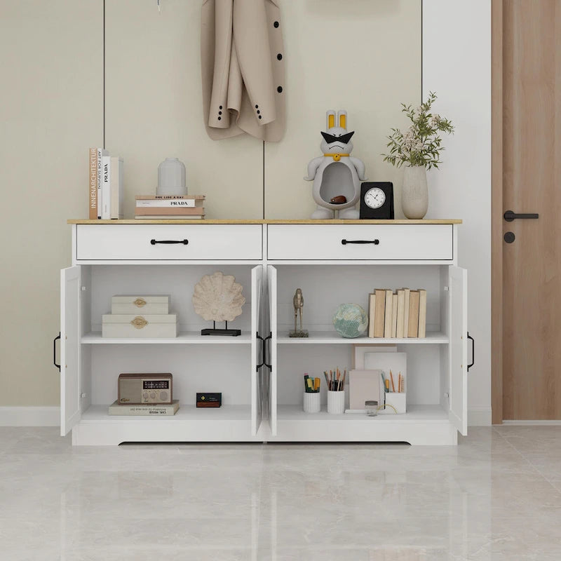 55.91 Large Farmhouse Buffet Cabinet Storage Sideboard