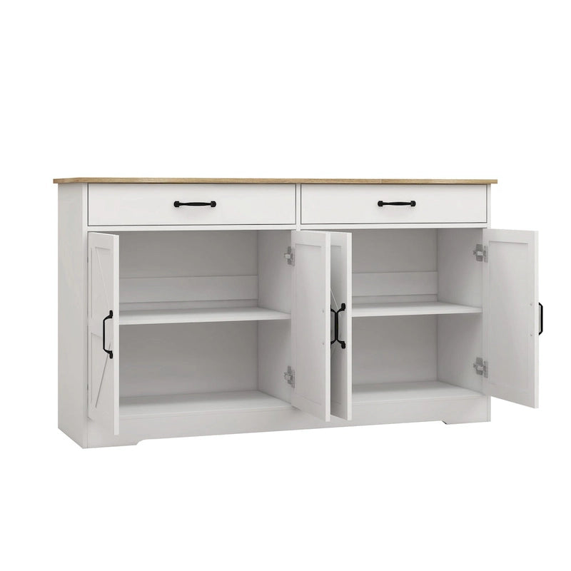 55.91 Large Farmhouse Buffet Cabinet Storage Sideboard