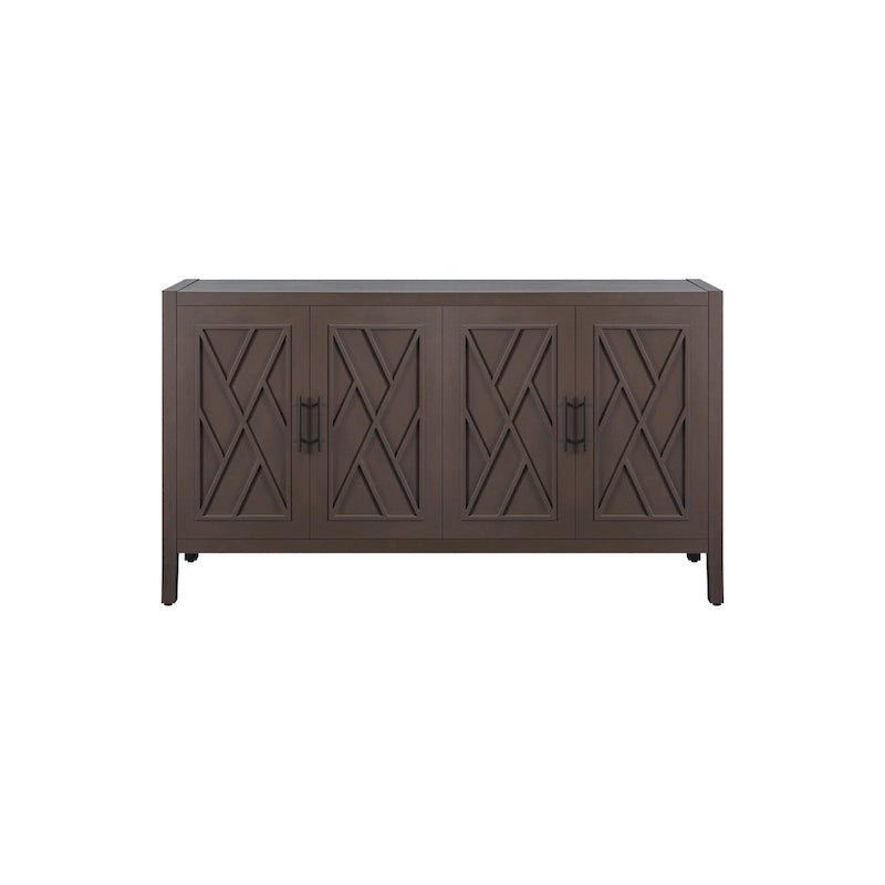 4 Door Wooden Sideboard Cabinet - N/A